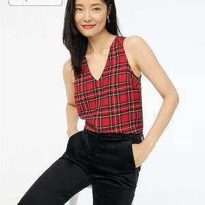 J Crew Plaid Sleeveless Top